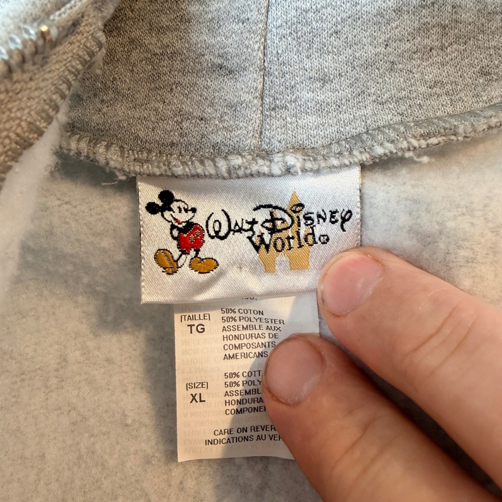 Disney World 2006 Zip Up Hoodie XL Gray Mickey Stitch Goofy Vintage Graphic - Picture 4 of 16